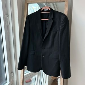 Express | Innovator | Extra Slim Black Wool-Blend Modern Tech Suit Jacket